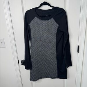 Smartwool Diamond peak quilted black and grey Long Sleeve Dress medium